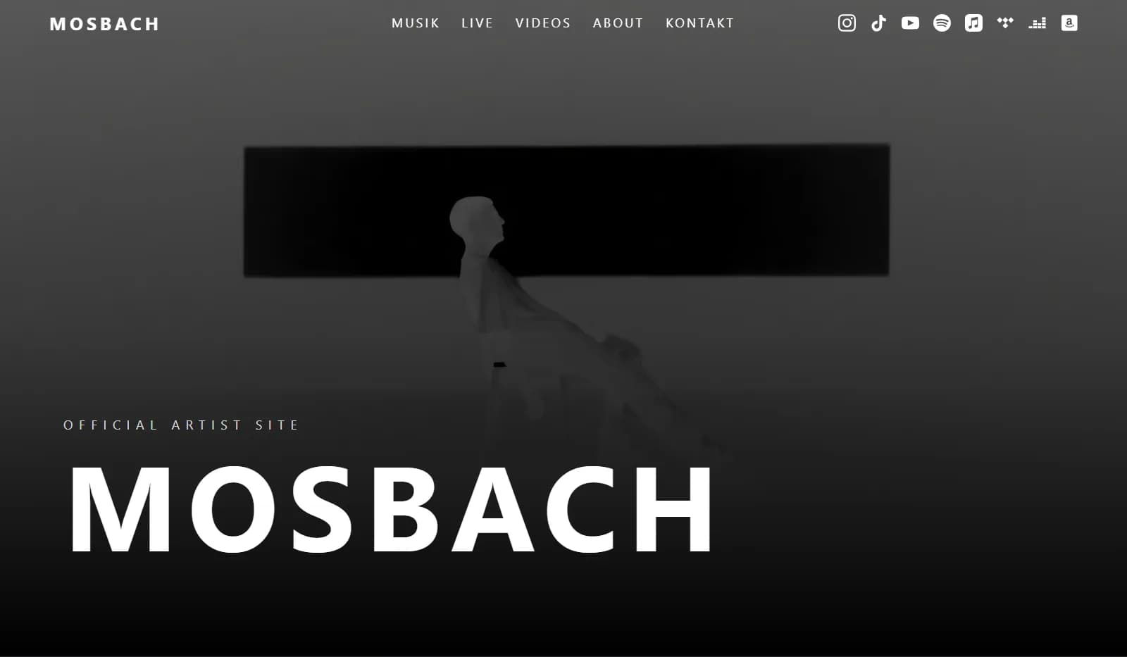 MOSBACH-Website: Startseite mit großem Schriftzug