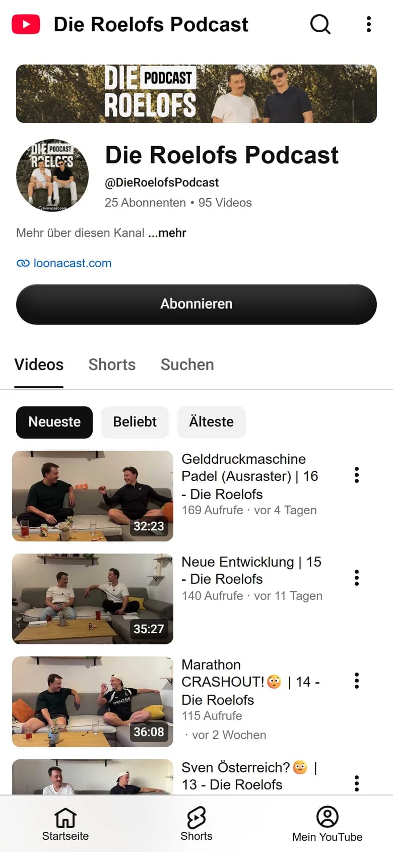 Die Roelofs Podcast auf dem Handy: Liste der Folgen