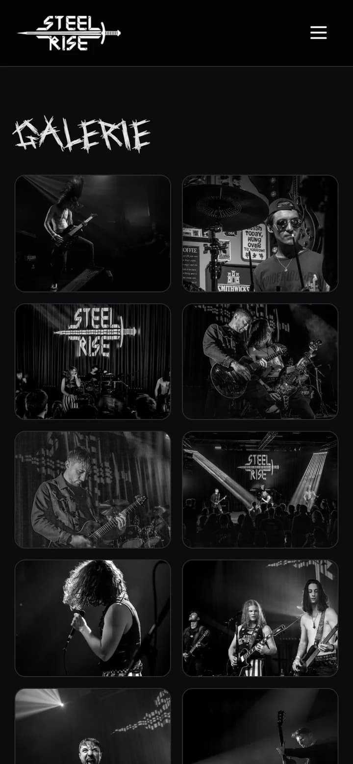 Steelrise-Website auf dem Handy: Galerie